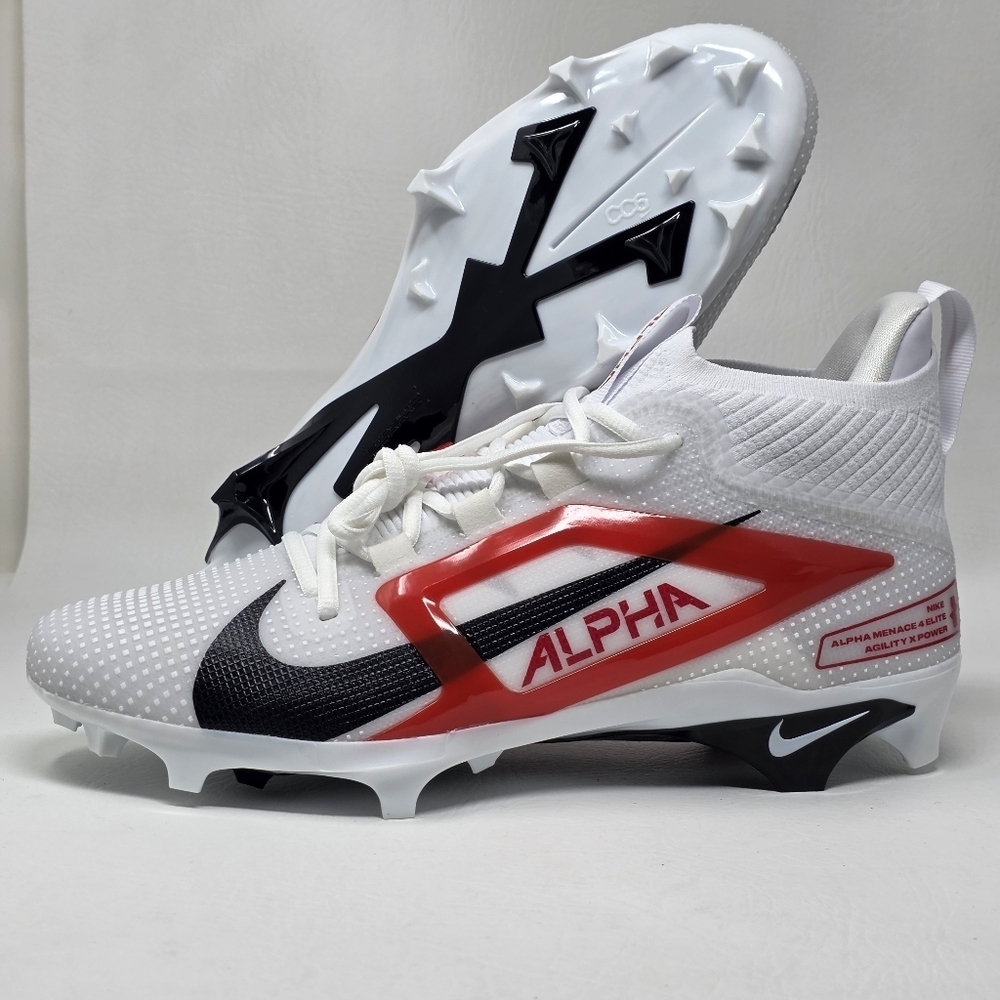 Nike Alpha Menace 4 Elite Football Cleats White Black FZ7701-100 Men Size 11 New